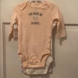 NWT set of two onesies and matching floral pants